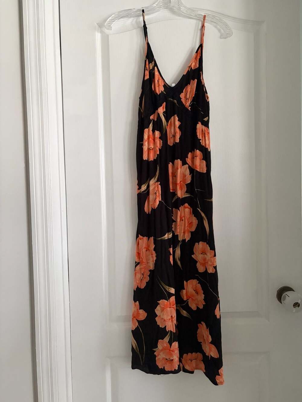 Patrons of Peace Black and Orange Floral Maxi Dress Size M